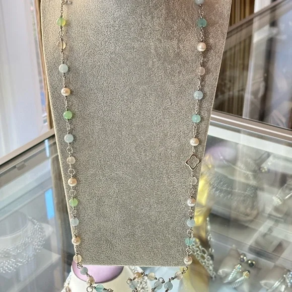 David Yurman Multi-Stone Venetian Quatrefoil Necklace 40" - Picture 8 of 10